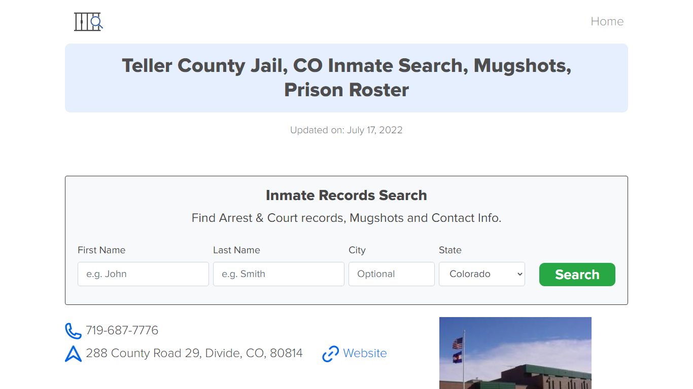 Teller County Jail, CO Inmate Search, Mugshots, Prison ...